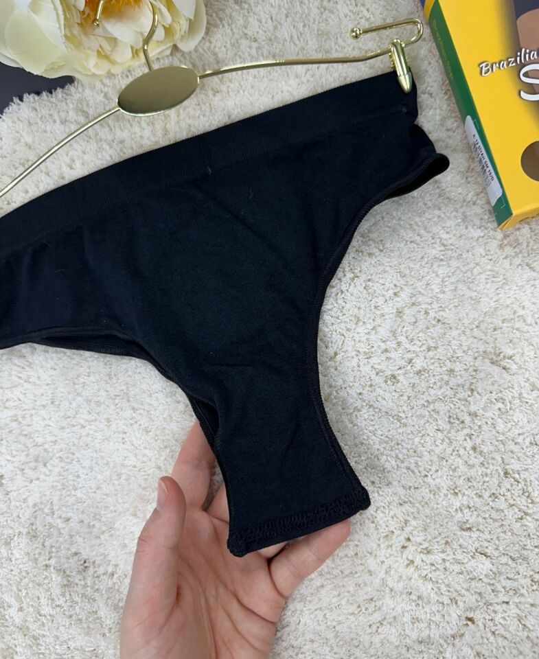 Elite Life Dikişsiz Seamless 3D Esnek Rahat Günlük Kullanım Brazilian Slip Siyah - L/XL