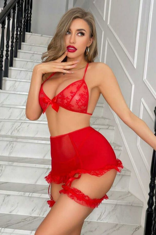 YNT Kırmızı  Valentine's Çok Özel Gecelik 18505 Kırmızı - 2XL-3XL