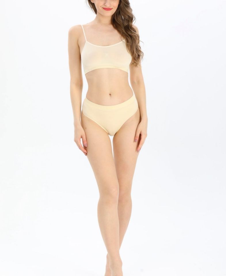 Elite Life Dikişsiz Seamless 3D Esnek Rahat Günlük Kullanım Brazilian Slip Ten Rengi - S/M