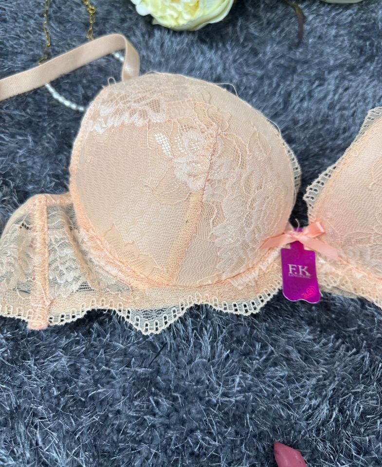 Intive Bride Dantelli Balenli Boş Cup Günlük Kullanım/Fantezi Tek Sütyen (Pudra- Ekru)-1234 Pudra  - 90B