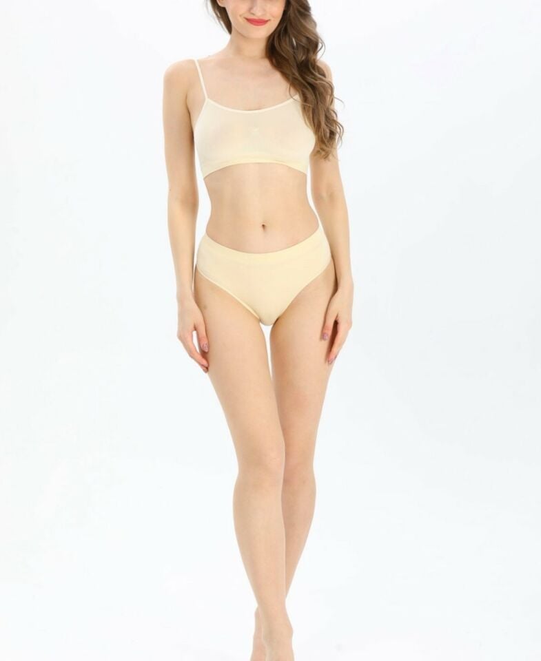 Elite Life Dikişsiz Seamless 3D Esnek Rahat Günlük Kullanım Brazilian Slip Ten Rengi - L/XL