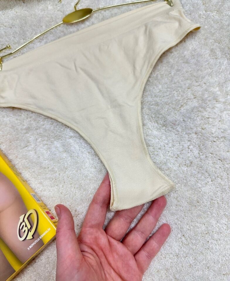Elite Life Dikişsiz Seamless 3D Esnek Rahat Günlük Kullanım Brazilian Slip Ten Rengi - L/XL