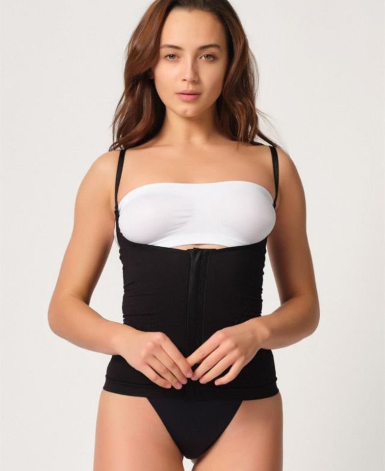 Elite Life Kadın Sıkılaştırıcı 1 Beden Küçülten Dikişsiz Atlet Bel Korse- K10 Siyah - S/M