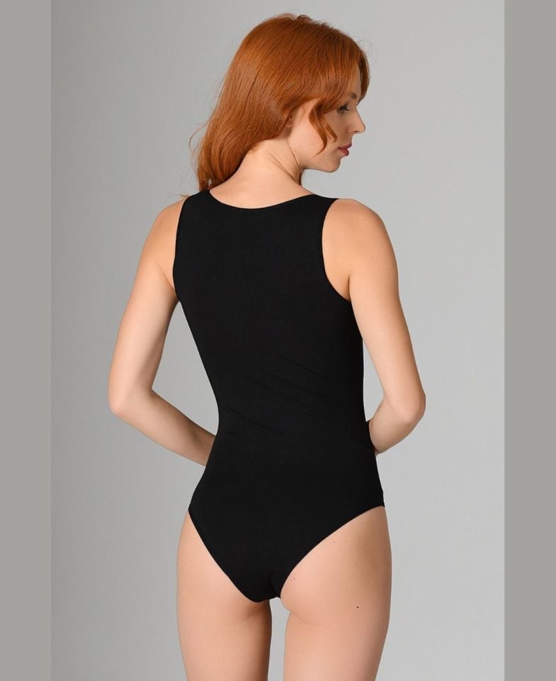 NBB Kalın Askılı U Yaka Çıtçıtlı Body/Atlet- 2940 Siyah - L