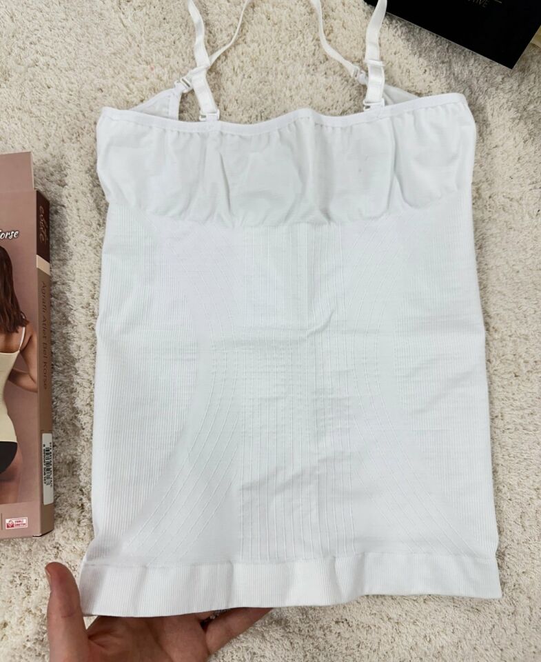 Elite Life Kadın Sıkılaştırıcı 1 Beden Küçülten Dikişsiz Atlet Bel Korse- K10 Beyaz - M/L