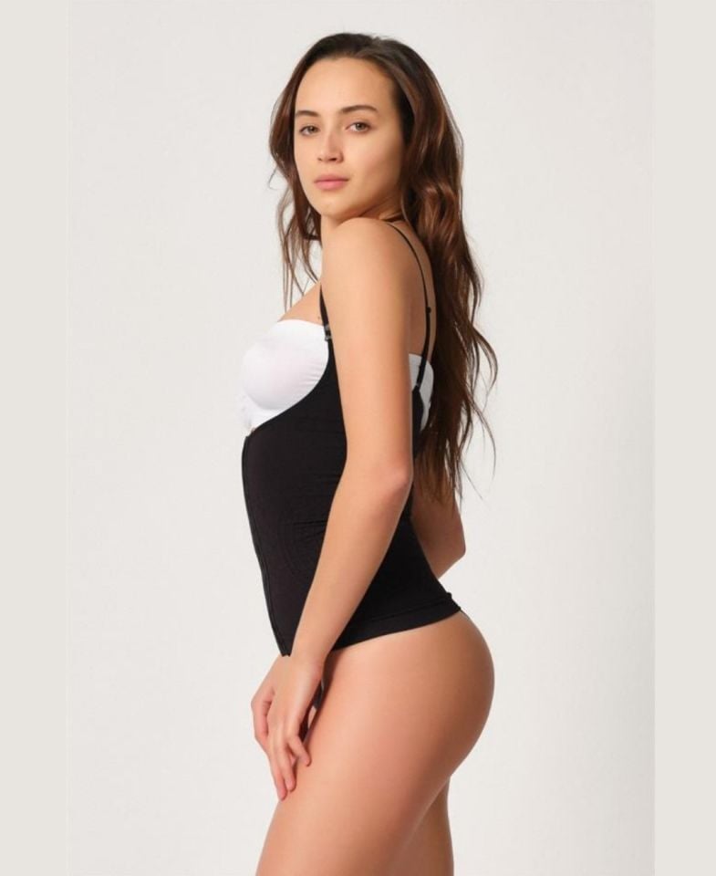 Elite Life Kadın Sıkılaştırıcı 1 Beden Küçülten Dikişsiz Atlet Bel Korse- K10 Siyah - M/L