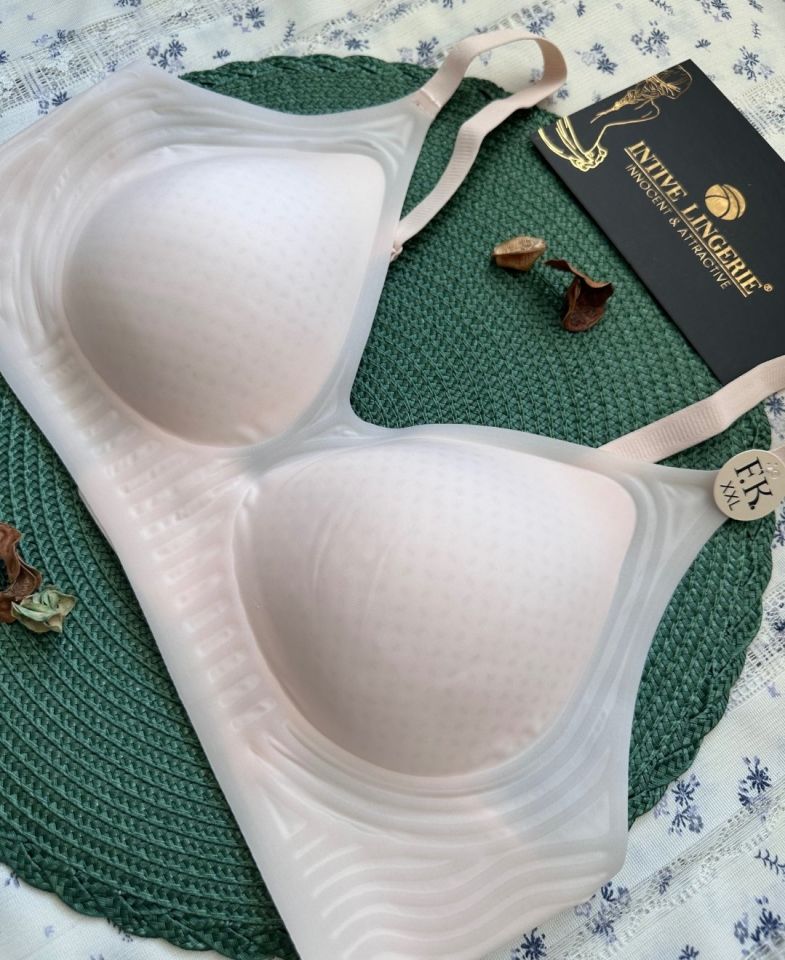 Aurora İthal Buz İpek (İce-Silk) Ultra İnce Rahat Nefes Alır Görünmez Lazer Dikişsiz Sütyen Pudra  - 2XL