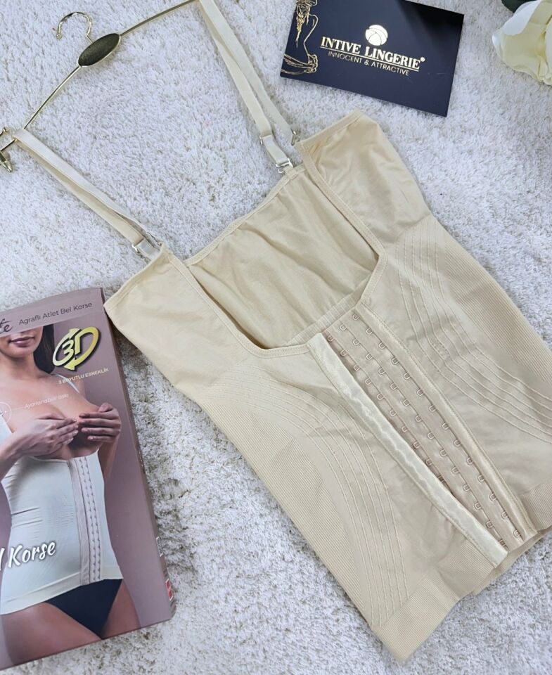 Elite Life Kadın Sıkılaştırıcı 1 Beden Küçülten Dikişsiz Atlet Bel Korse- K10 Ten Rengi - M/L