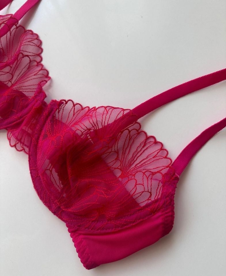 Baby Bloom Şeker Pembe Transparan Desenli Balenli Sütyen Tanga Takım Pembe - 85