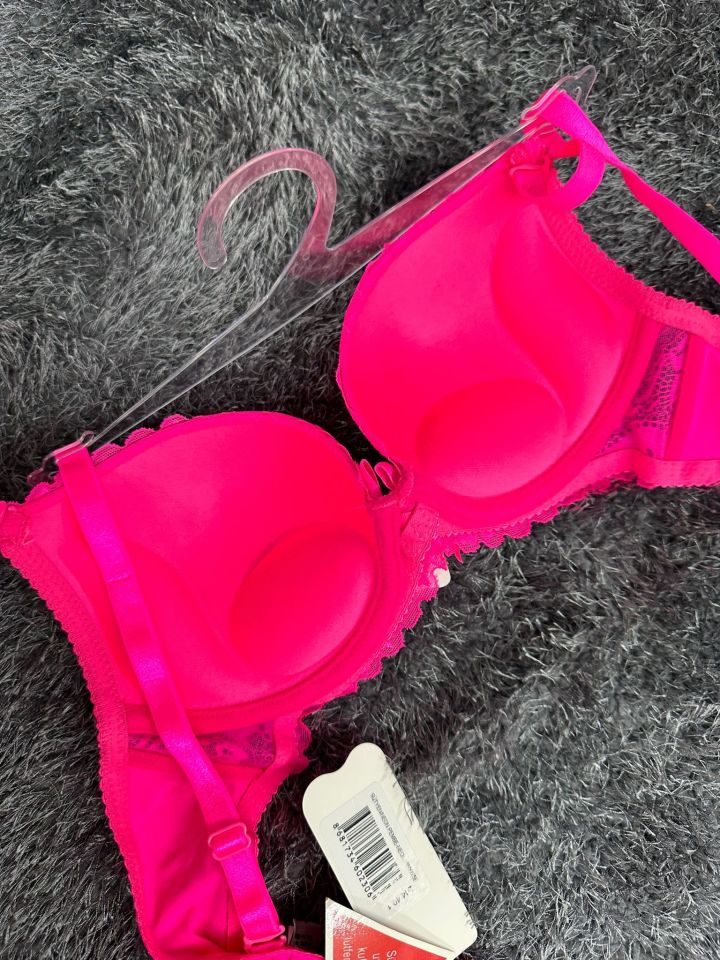 Barbie Pembe Double Push-up Dantelli Balenli İthal Sütyen -244 Pembe - 80B