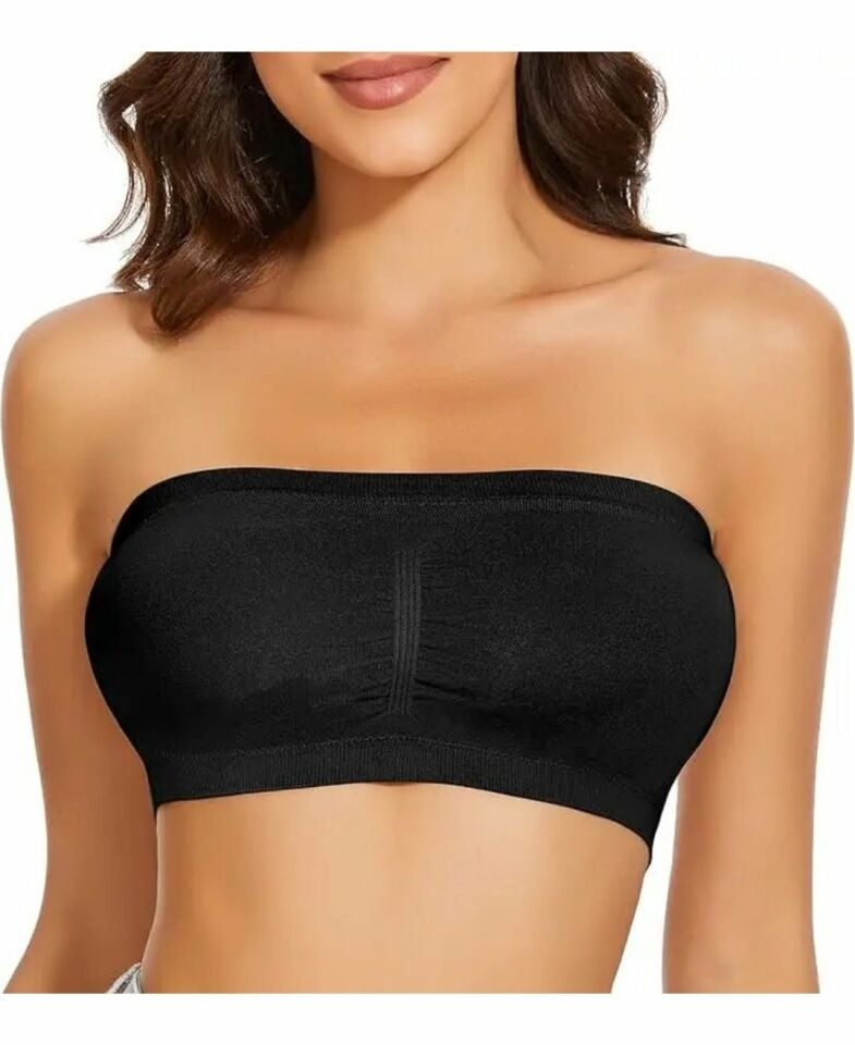 NBB Taktel Seamless Dikişsiz Straplez Basic Büstiyer-2401 Siyah - XL