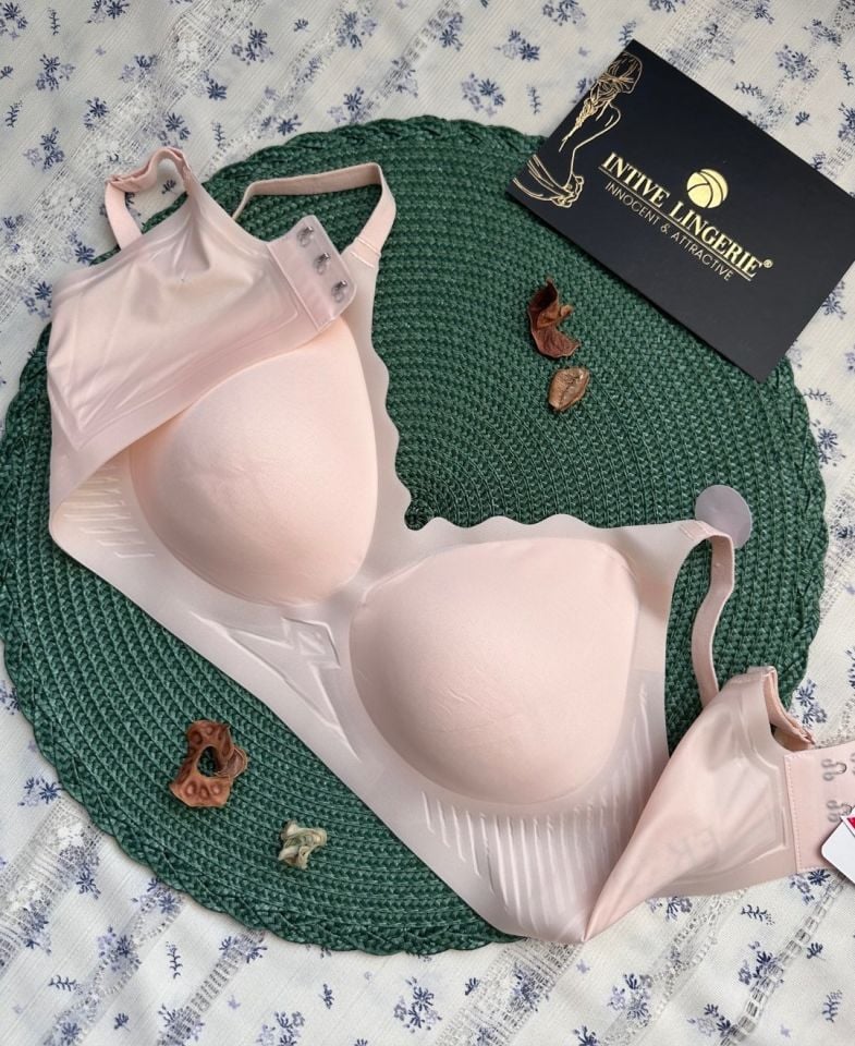 Layla İthal Buz İpek (İce-Silk) Ultra İnce Rahat Nefes Alır Görünmez Lazer Dikişsiz Sütyen Pudra  - XL