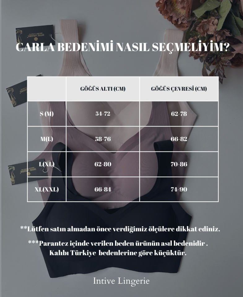 Carla Balensiz Dikişsiz Push-up Invisible Ice-Silk (Görünmez) Sütyen - İthal Bra
