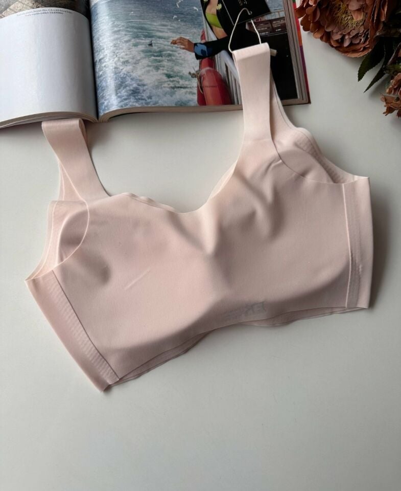 Carla Balensiz Dikişsiz Push-up Invisible Ice-Silk (Görünmez) Sütyen - İthal Bra Pudra  - M