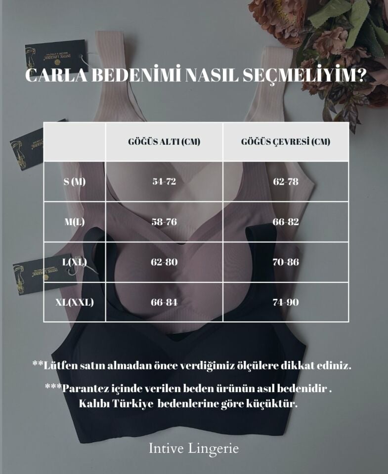 Carla Balensiz Dikişsiz Push-up Invisible Ice-Silk (Görünmez) Sütyen - İthal Bra Pudra  - M
