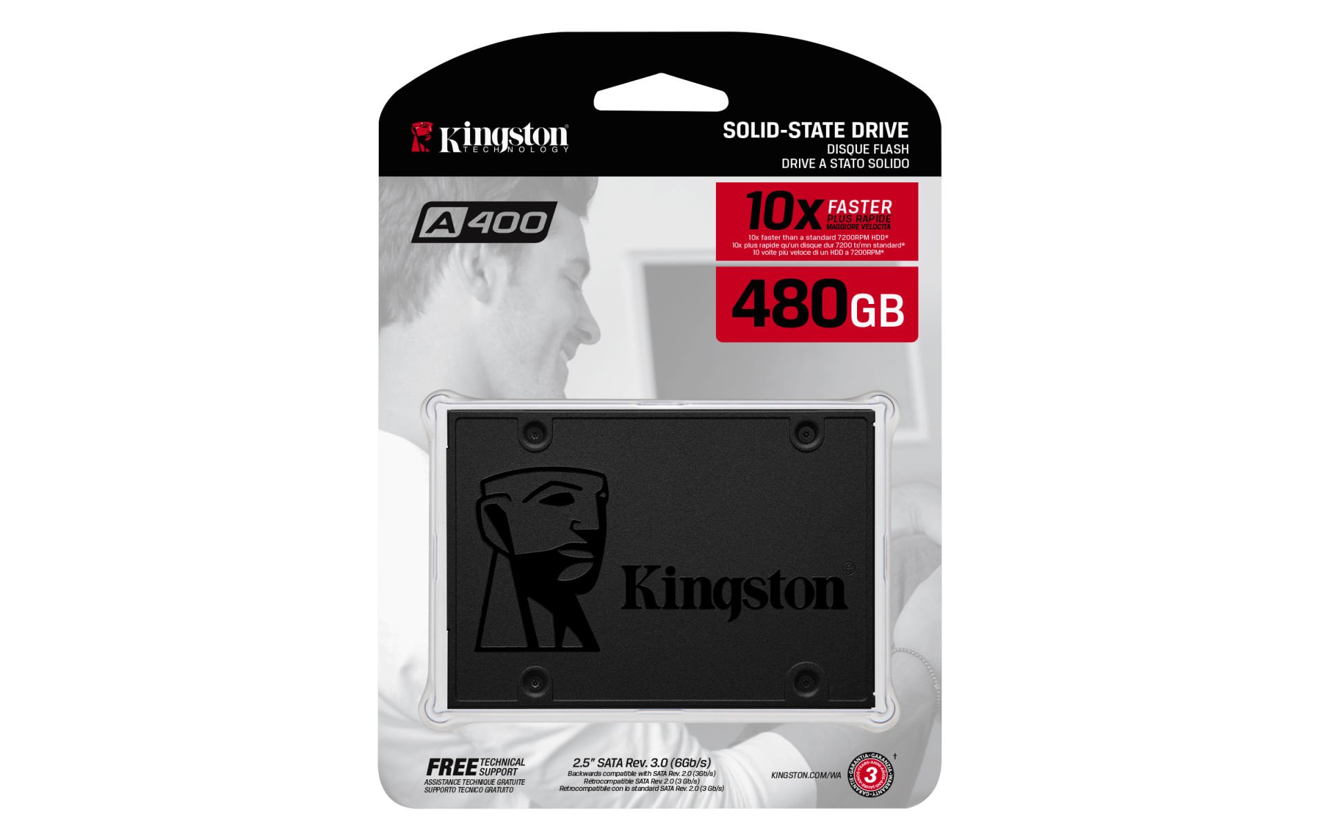 Kingston 480Gb Ssdnow A400 2.5'' Sata3 Ssd 500/450 (SA400S37-480) Harddisk