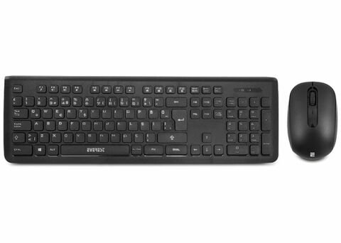 Everest Presty KM-62 Siyah Kablosuz Q Multimedia Klavye Mouse Set Caps lock Işığı 1200dpı 10mt