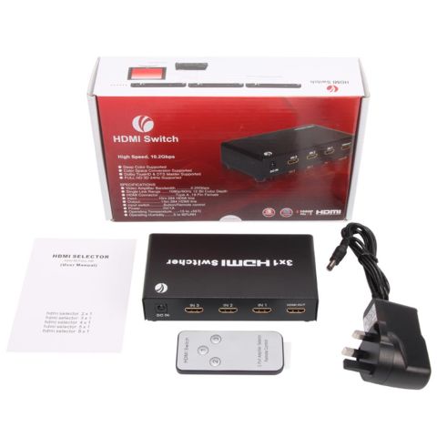 Vcom DD433 3*1 Port 1.4V 3D Metal Hdmi Switch