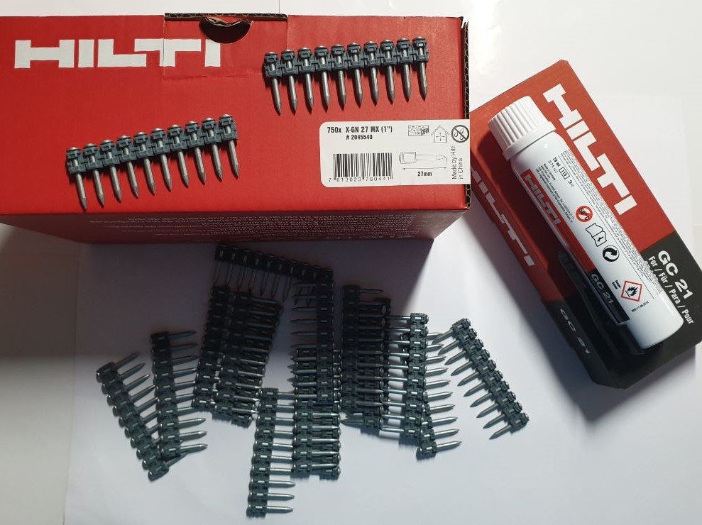 HILTİ 27 MX ÇİVİ 750 ADET + GAZ TÜPÜ GC 22