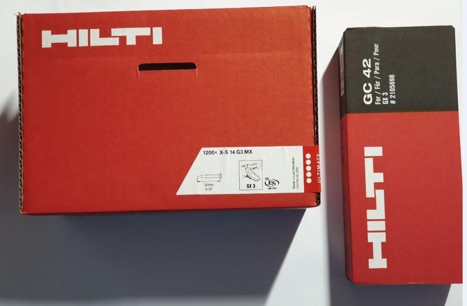 HILTİ 14 MX ÇİVİ 1200 ADET + GAZ TÜPÜ GC42