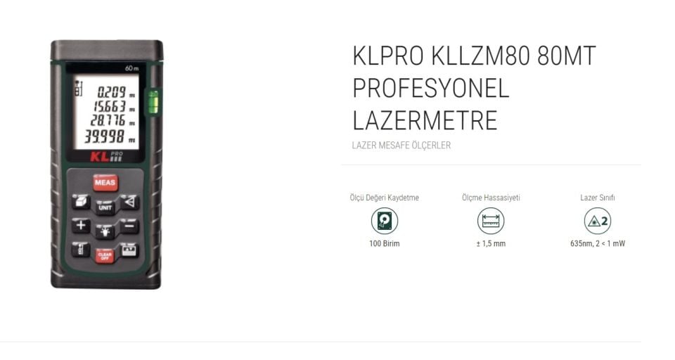 KLPRO 80MT PROFESYONEL LAZERMETRE ( KLLZM80T )