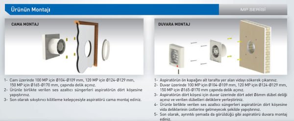 Aircol Mp 100 Mekanik Panjurlu Banyo Fanı