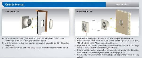 Aircol Mp 120 Mekanik Panjurlu Banyo Fanı