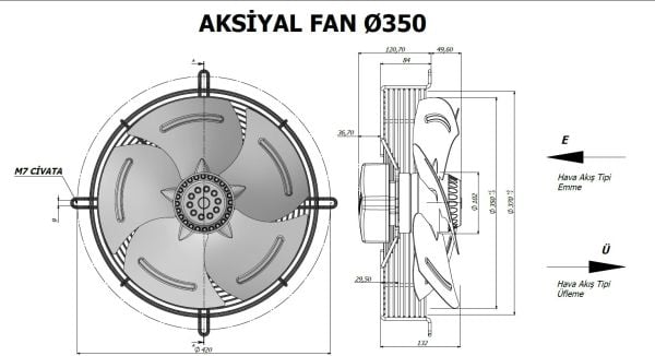 Aircol AKS 102-4ES-350 Aksiyel Soğutma Fanı