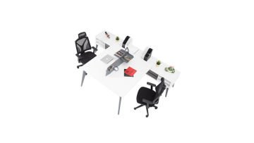 Elle Plus Metal Ayaklı İkili Workstation
