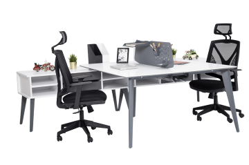 Elle Plus Metal Ayaklı İkili Workstation