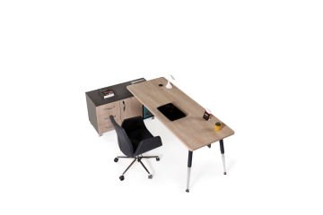 Bote Metal Ayaklı Etajerli Personel Büro Masası