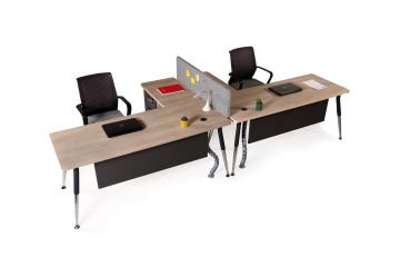 Bote L Etajerli 2'li Workstation Çalışma Grubu