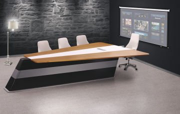 Centro Minimalist Ceviz Kaplamalı Ahşap Toplantı Masası