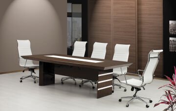 Abanoz Ahşap Kaplamalı Ofis Toplantı Masası
