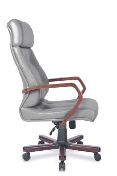 Aston Ahşap Kollu Deri Ofis Koltuğu