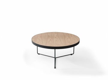 Round Metal Ayaklı Ahşap Orta Sehpa