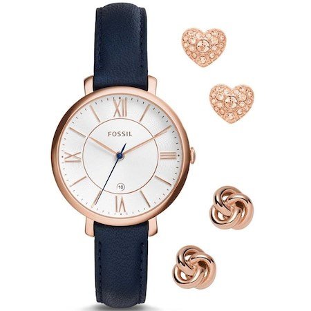 Fossil FES4140SET Quartz Deri Lacivert 36 mm Kadın Kol Saati