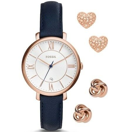 Fossil FES4140SET Quartz Deri Lacivert 36 mm Kadın Kol Saati