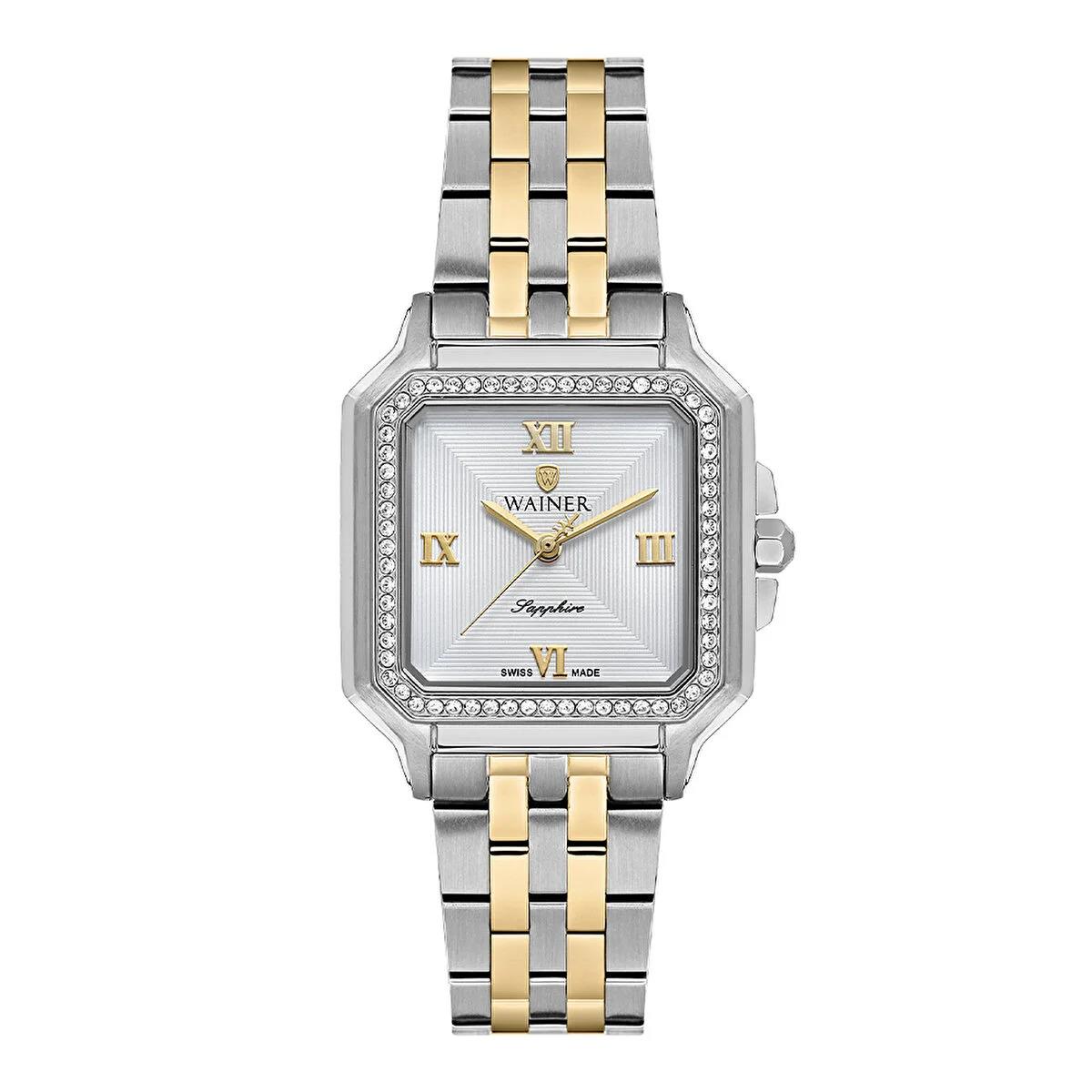 Wainer WA.18080-E Swiss Made Quartz Çelik Altın/Gri 3 ATM 29 mm Kadın Kol Saati