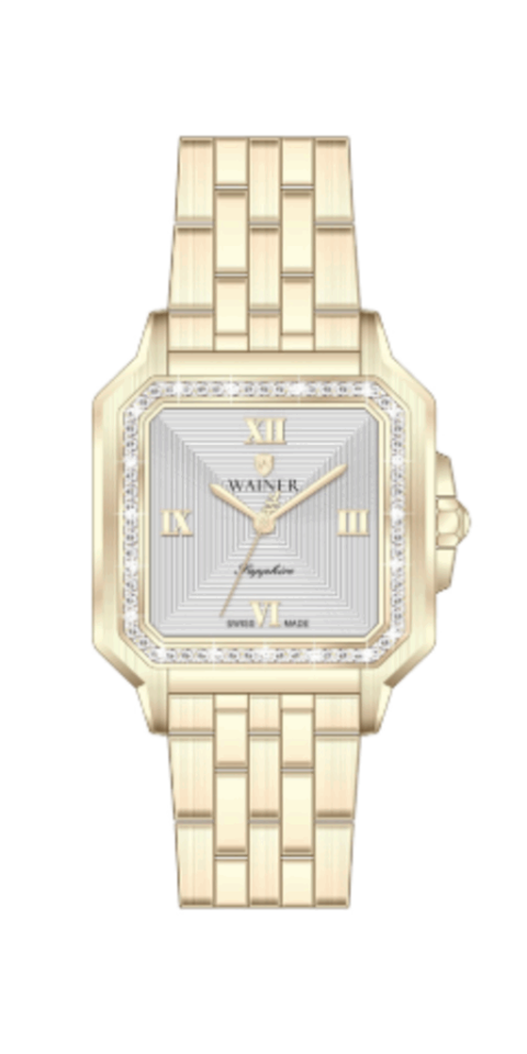 Wainer WA.18080-F Swiss Made Quartz Çelik Altın Rengi 3 ATM Kadın Kol Saati