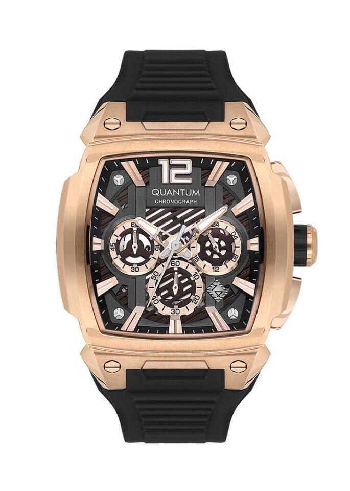 Quantum HNG1168.441 Quartz Silikon Siyah 44 mm Erkek Kol Saati