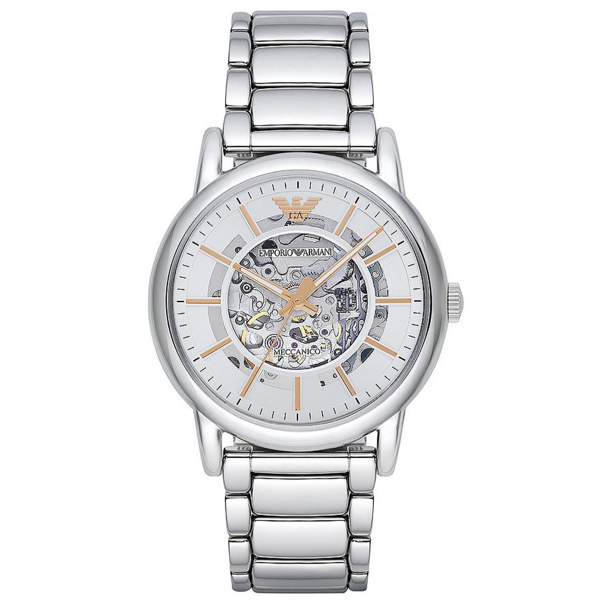 Emporio Armani AR1980 Otomatik Çelik Gri İskelet Kadran 43 mm Erkek Kol Saati