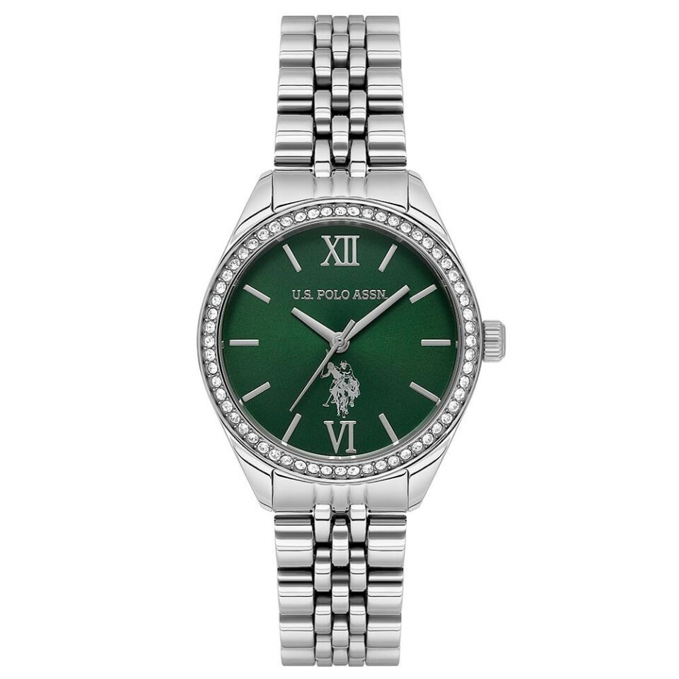 U.s. Polo Assn. USPA2085-04 Quartz Çelik Gri Yeşil Kadran 30 mm Kadın Kol Saati