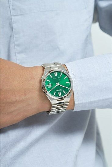 Cıtızen Tsuyosa NJ0150-81X Otomatik Çelik Yeşil Kadran 40 mm Erkek Kol Saat