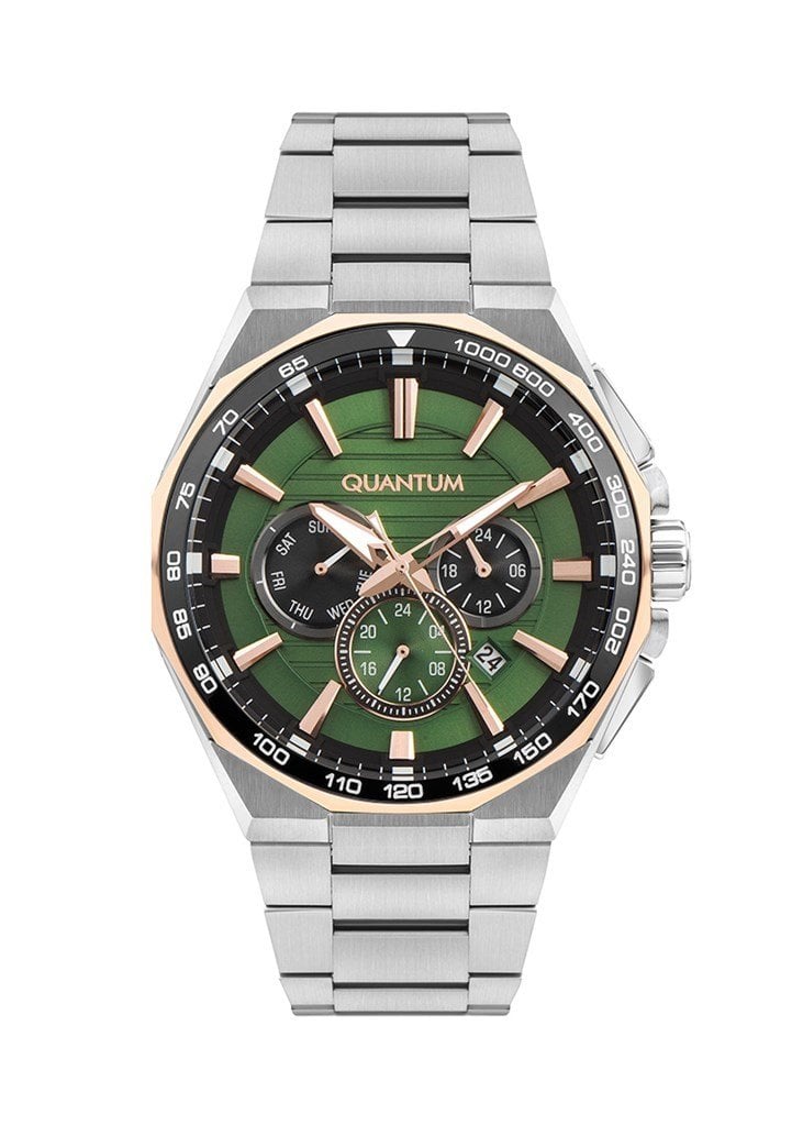 Quantum PWG1056.570 Quartz Çelik Gri Yeşil Kadran 5 ATM 45 mm Erkek Kol Saati