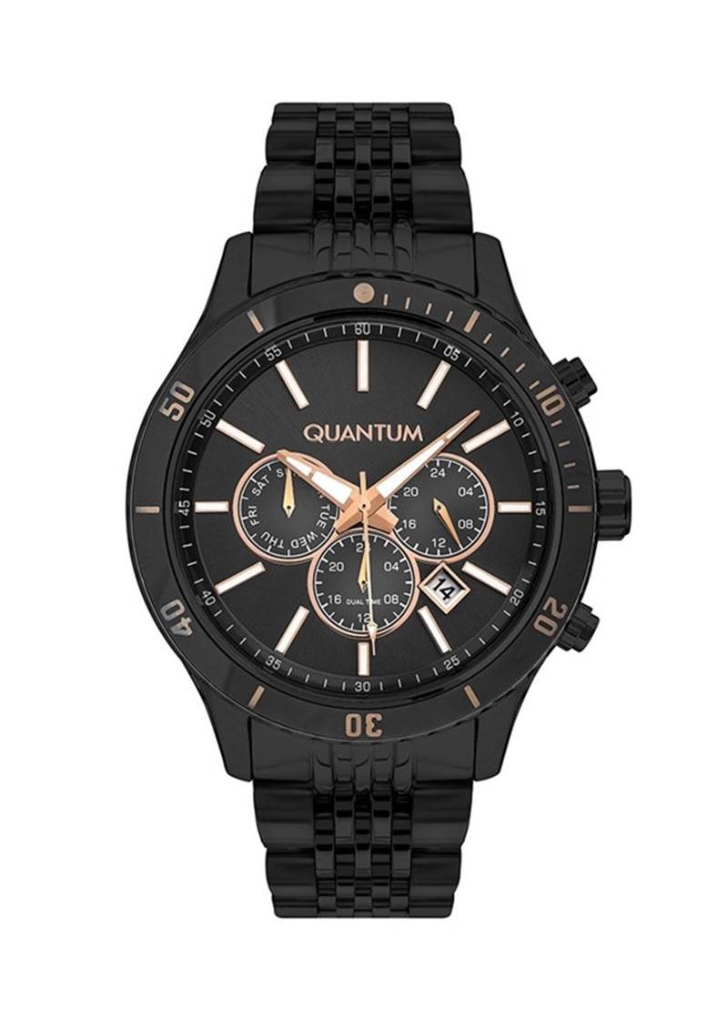 Quantum ADG931.650 Quartz Çelik Siyah Multifonksiyon 47 mm Erkek Saat