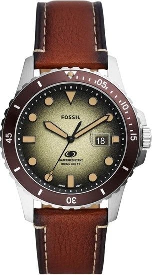 Fossil FFS5961 Quartz Deri Kahverengi Yeşil Kadran 10 ATM 42 mm Erkek Kol Saati
