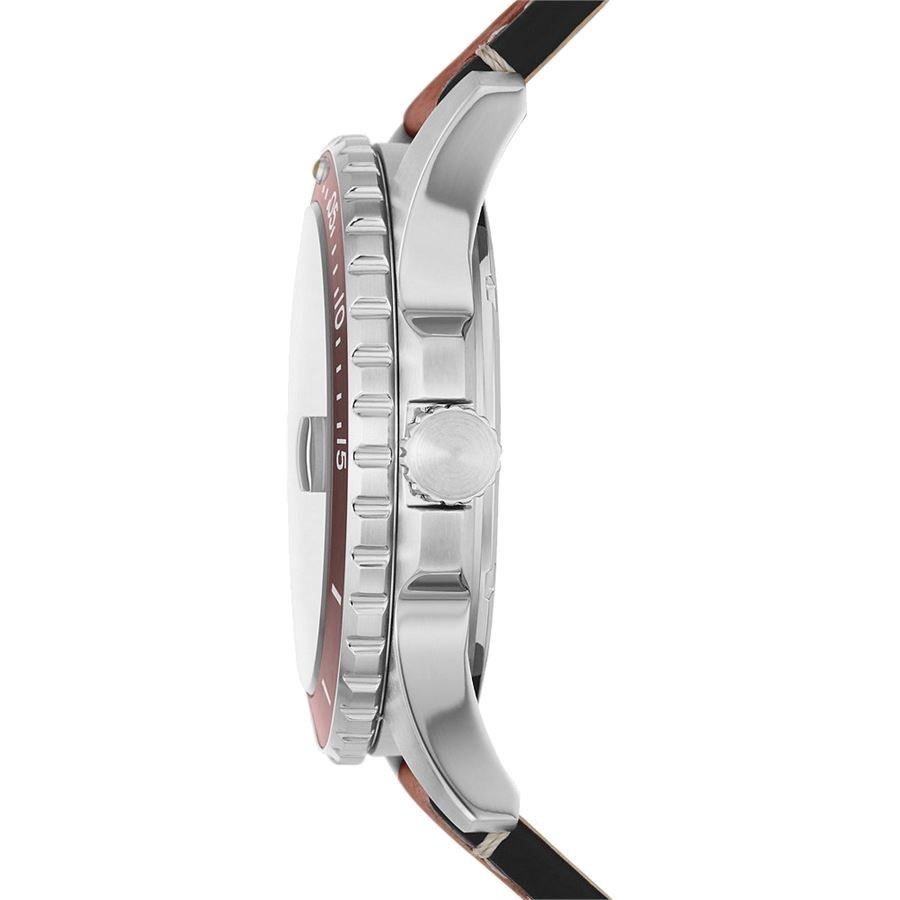 Fossil FFS5961 Quartz Deri Kahverengi Yeşil Kadran 10 ATM 42 mm Erkek Kol Saati