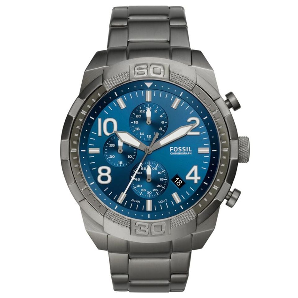 Fossil FFS5711 Quartz Çelik Füme Mavi Kadran 50 mm Erkek Kol Saati