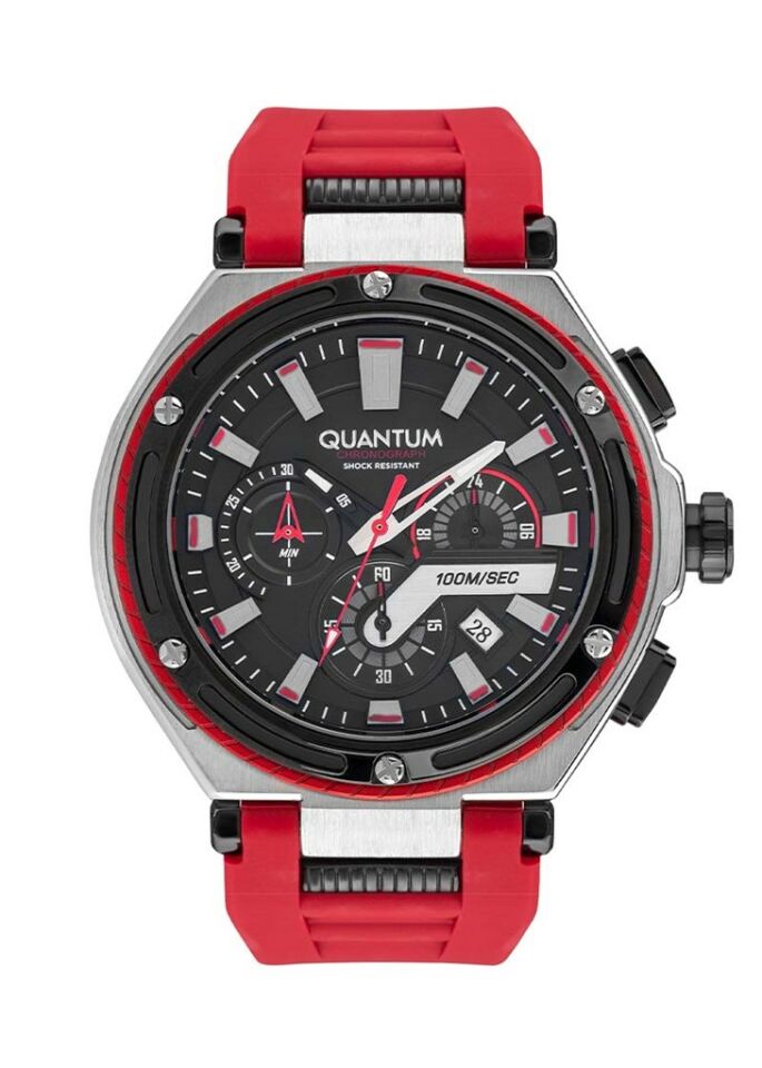Quantum HNG1010.358 Quartz Silikon Kırmızı 50 mm Erkek Saat